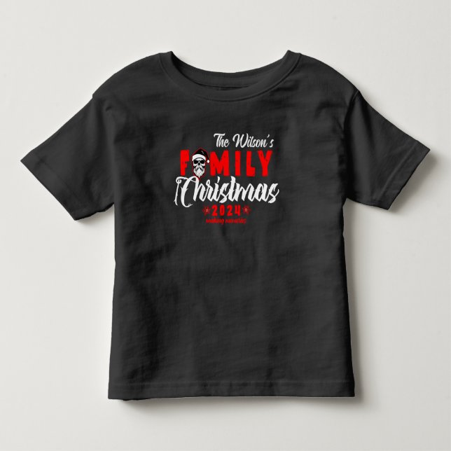 Skull Goth Familie Weihnachten Kleinkind T-shirt (Vorderseite)