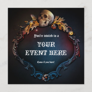 Skull Gothday Halloween-Party Einladung