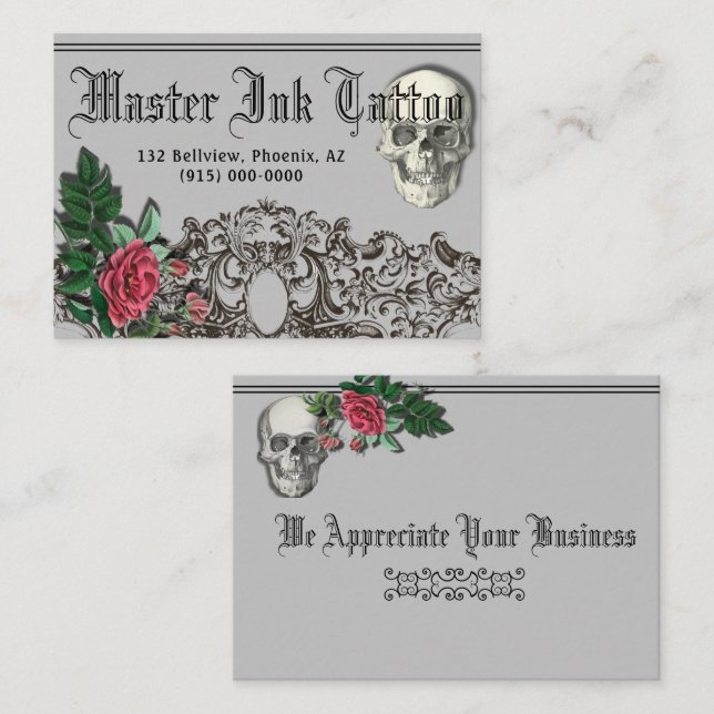 Skull Gothic Business Card Visitenkarte (Vorne/Hinten)