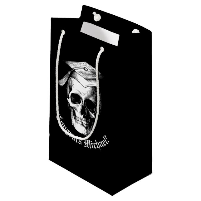 Skull Gothic Graduation Party Radiology Kleine Geschenktüte (Vorderseite Schrägansicht)