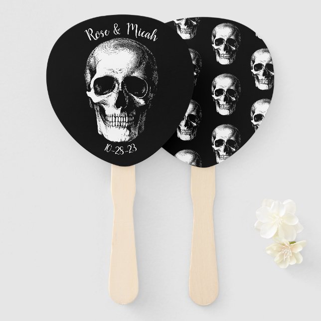 Skull Gothic Halloween Hochzeitsfans Fächer (Vorne und Hinten)