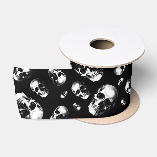Skull Gothic Halloween Hochzeitskull Ribbon Satinband (Spule)
