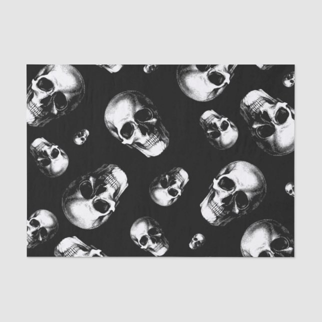 Skull Gothic Halloween Hochzeitspapier Seidenpapier (Vorderseite)