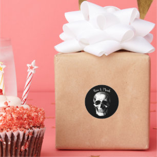 Skull Gothic Halloween Wedding Stickers