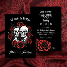 Skull gothic mit Rose Hochzeit