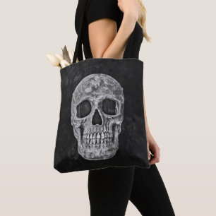 Skull Gothic Old Grunge Schwarz-Weiß-Textur Tasche
