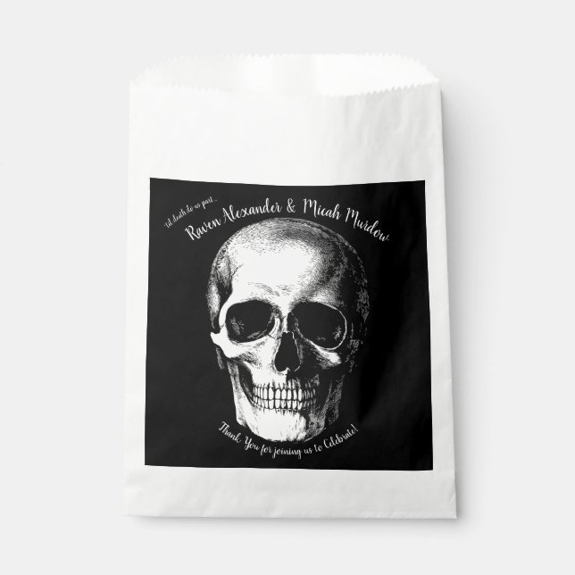 Skull Gothic Wedding Einladung Geschenktütchen (Vorderseite)