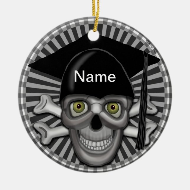 Skull Grad Keramik Ornament (Vorne)