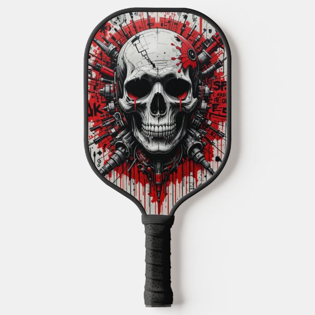 Skull Graffiti - Acrylpuzzle Pickleball Schläger (Vorderseite)