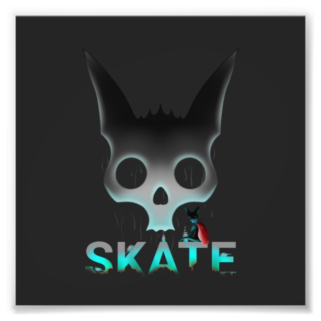Skull Graffiti Skater Cat Fotodruck (Vorne)