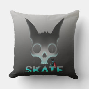 Skull Graffiti Skater Cat Kissen Für Draußen