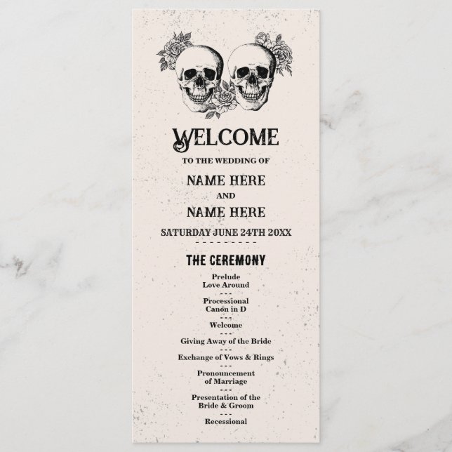Skull Halloween Begrüßungsfeier Programm (Vorderseite)