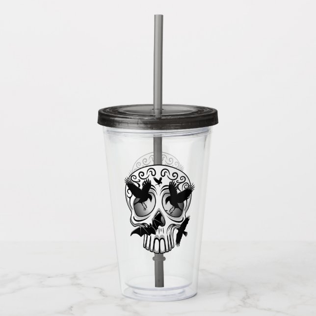 Skull Halloween Dekorative Calaveras Acryltrinkbecher (Vorderseite)