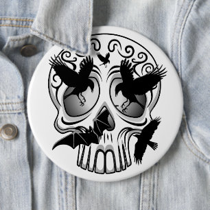 Skull Halloween Dekorative Calaveras Button