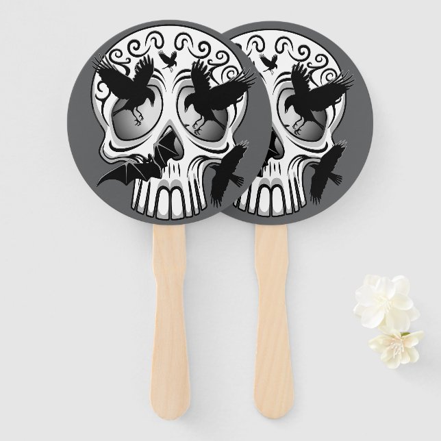 Skull Halloween Dekorative Calaveras Fächer (Vorne und Hinten)