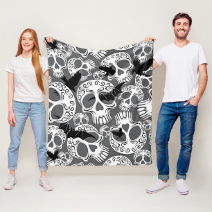 Skull Halloween Dekorative Calaveras Fleecedecke