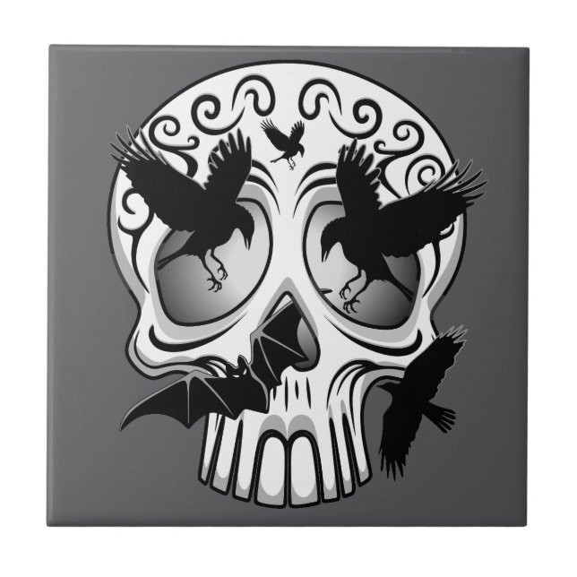 Skull Halloween Dekorative Calaveras Fliese (Vorderseite)