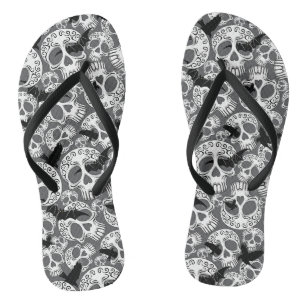 Skull Halloween Dekorative Calaveras Flip Flops