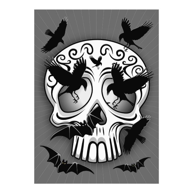 Skull Halloween Dekorative Calaveras Fotodruck (Vorne)