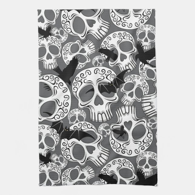 Skull Halloween Dekorative Calaveras Geschirrtuch (Vertikal)