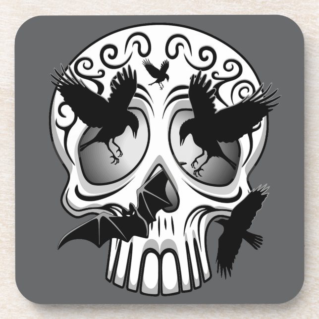 Skull Halloween Dekorative Calaveras Getränkeuntersetzer (Vorderseite)