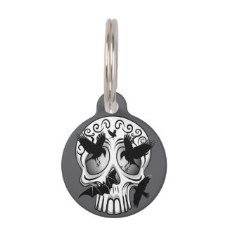 Skull Halloween Dekorative Calaveras Haustiermarke