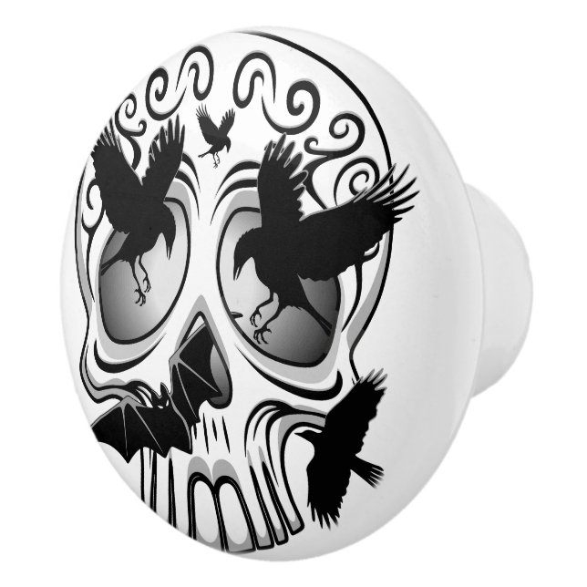 Skull Halloween Dekorative Calaveras Keramikknauf (Rechts)