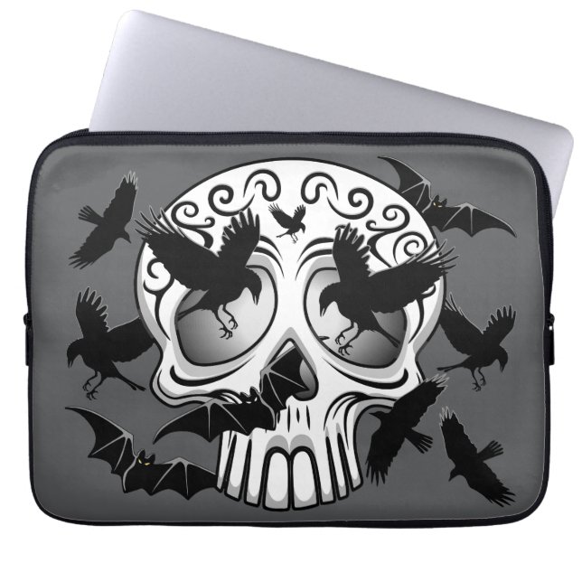 Skull Halloween Dekorative Calaveras Laptopschutzhülle (Vorderseite)