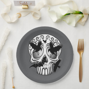 Skull Halloween Dekorative Calaveras Pappteller