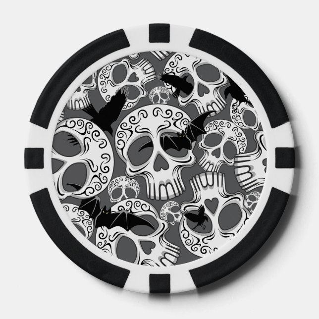 Skull Halloween Dekorative Calaveras Pokerchips (Vorderseite)