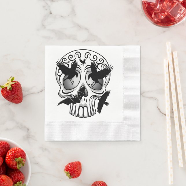 Skull Halloween Dekorative Calaveras Serviette (Beispiel)