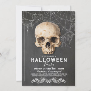 Skull Halloween Gothic Party Chalk Einladung