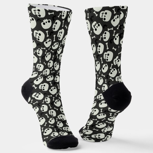 Skull Halloween Nahtloses Muster Socken (Gewinkelt)