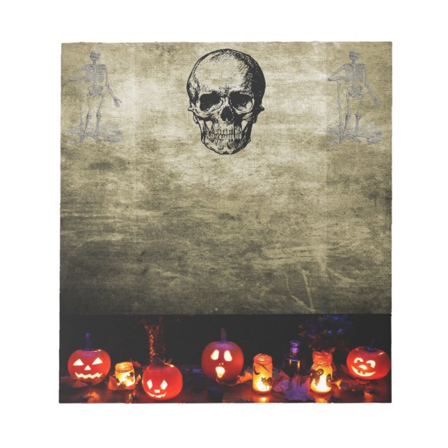 Skull Halloween Notepad Notizblock (Vorderseite)