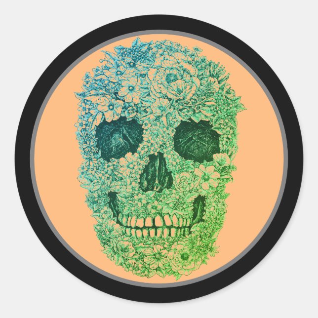 SKULL HALLOWEEN TAG DES TOTEN STICKERS (Vorderseite)