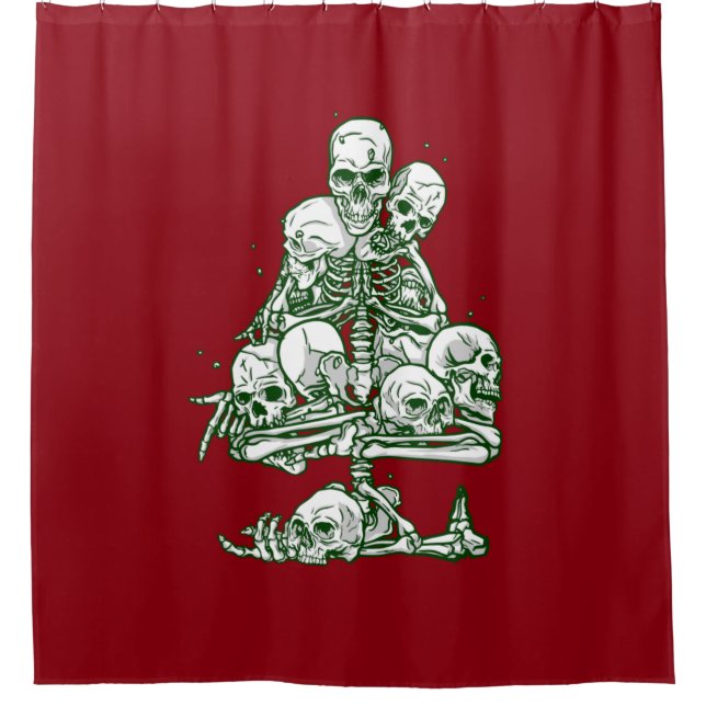 skull hässlichen Weihnachtsbaum Skelett gotisch Duschvorhang (Vorderseite)