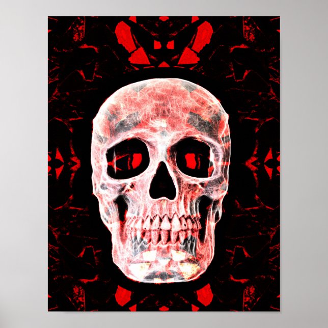 Skull Head Pop Art Gothic Black Modern Poster (Vorne)