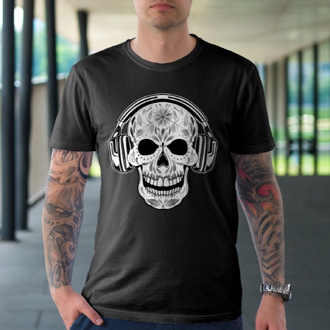 Skull Headphone Music T - Shirt (Von Creator hochgeladen)