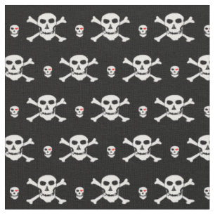 Skull & Heart mode Fabric - Piraten / Halloween Stoff