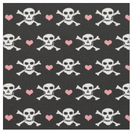 Skull & Heart mode Fabric - Piraten / Halloween Stoff