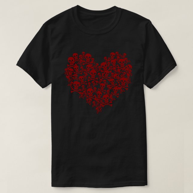 Skull Heart Red T - Shirt (Design vorne)