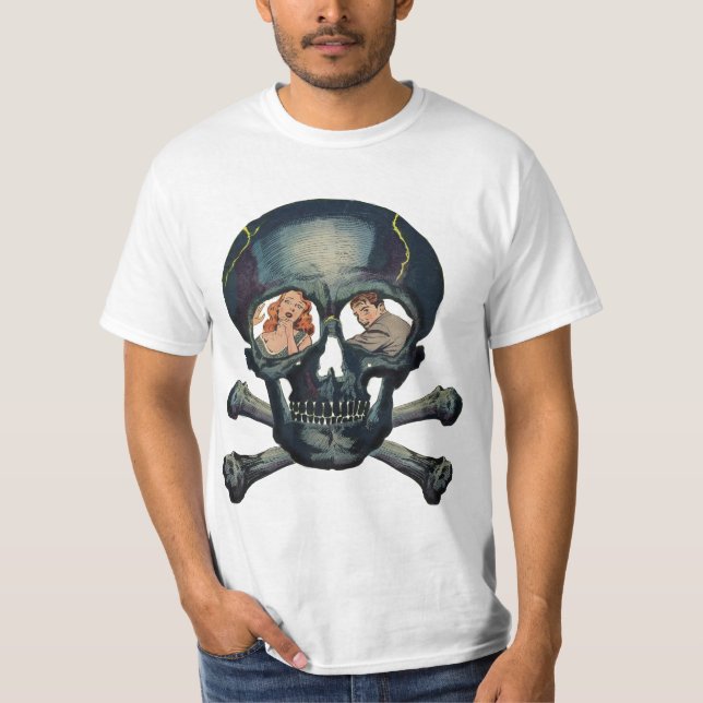 Skull Horror Comic Art T-Shirt (Vorderseite)