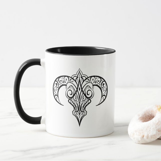Skull Hot Beverage Tasse (Mit Donut)
