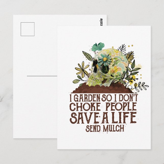 Skull I Garden, also ersticke ich nicht Menschen,  Postkarte (Vorne/Hinten)