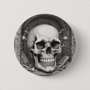 Skull Illustration Button
