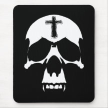 Skull-Illustration in gotischem Schwarz-Weiß-Dämon