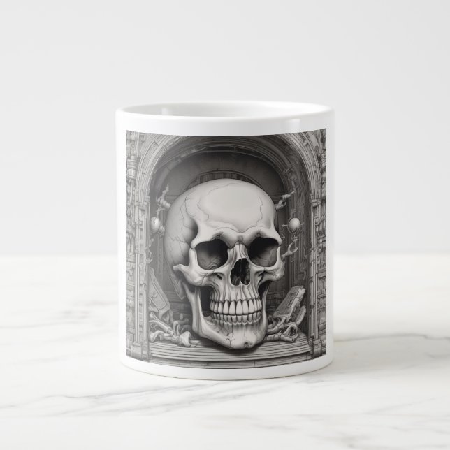 Skull Illustration Jumbo-Tasse (Vorderseite)