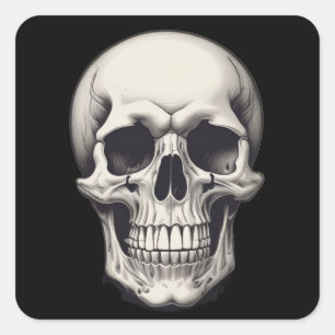 Skull Illustration Quadratischer Aufkleber