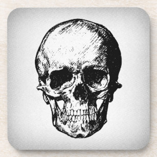 Skull Illustration Vintag Art Getränkeuntersetzer