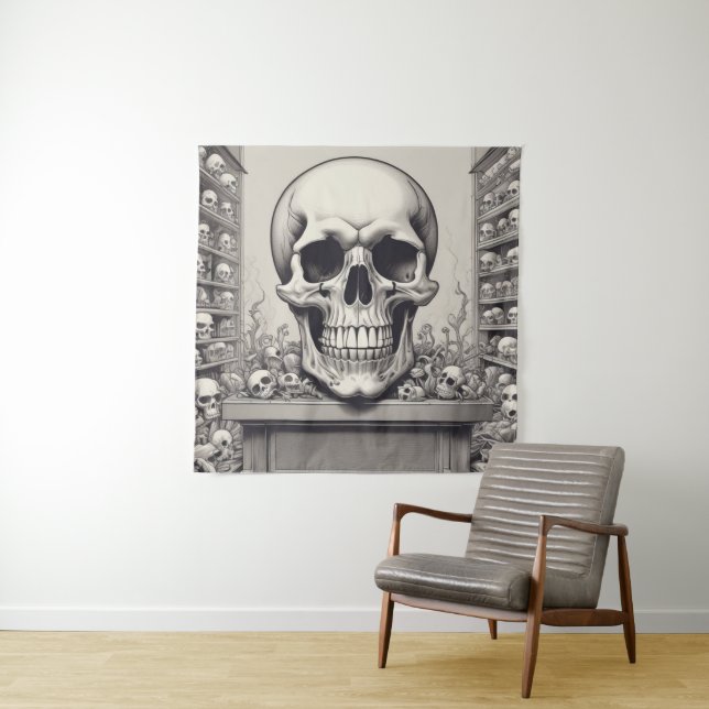 Skull Illustration Wandteppich (Beispiel)